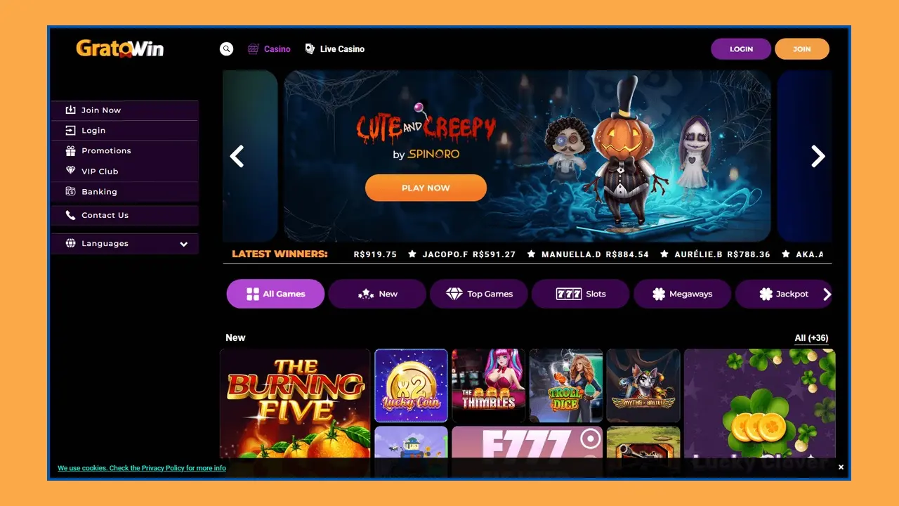 Registrierung auf der Gratowin-Website und Anmeldung Registrierung auf der Gratowin-Website und Anmeldung